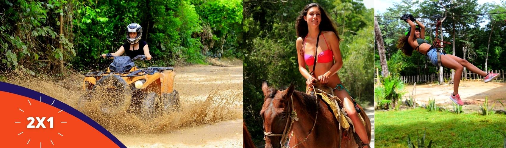 2X1 PACKAGE (ATVS, ZIPLINES AND HORSEBACK RIDING) Banner